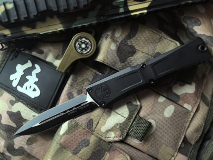 VESPA Knife DALONG Gen III OTF Knife 7075 -T7 Aluminum 4″ M390 D/E Black Dagger
